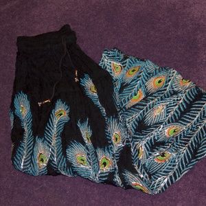 Peacock Feather Maxi Skirt